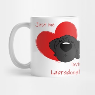 Just me loving my Labradoodle! Mug